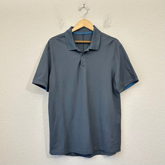 LULULEMON Evolution Polo Shirt Gray Short Sleeve Stretch Golf Performance - Picture 1 of 8
